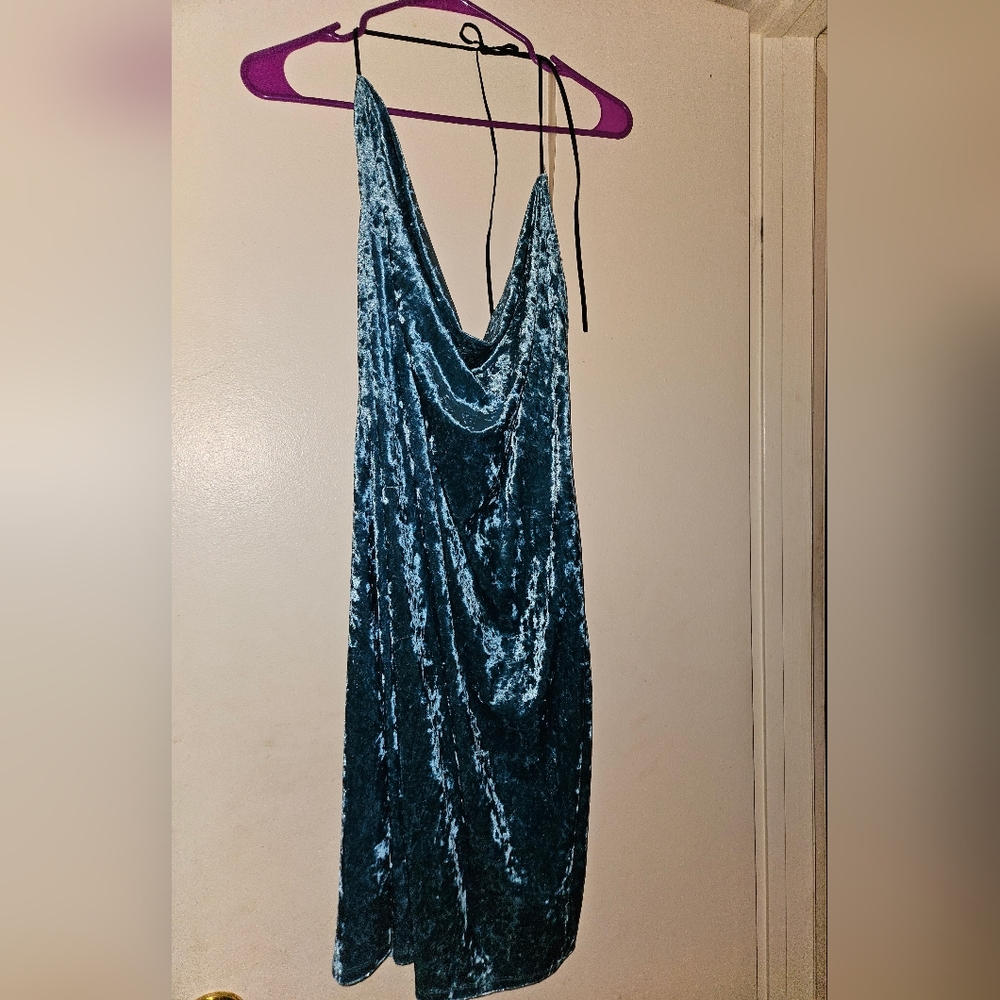 Blue Velvet Dress